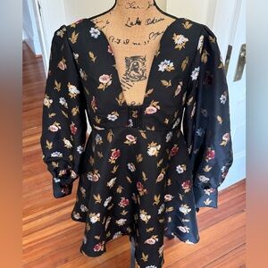 Anthropologie | Maeve Sculpted V-Neck A-Line Mini Dress | Sz 12